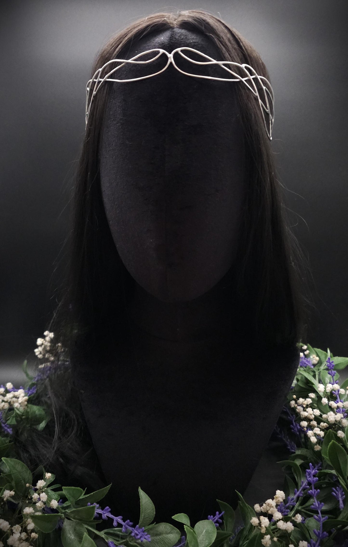 Versilbertes Elfen-Diadem "Nanvé" ~ Draht Tiara im Art Nouveau Design ~ Größenverstellbar ~ Accessoire für LARP, Cosplay und Hochzeiten