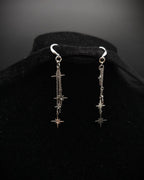 Kurze 925er Sterling Silber Stern-Ohrringe ~ Edelstahl Sterne ~ filigraner Ohrschmuck ~ Fantasy Ohrhaken
