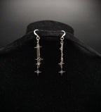 Kurze 925er Sterling Silber Stern-Ohrringe ~ Edelstahl Sterne ~ filigraner Ohrschmuck ~ Fantasy Ohrhaken