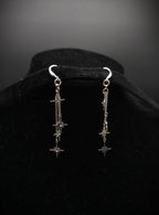 Kurze 925er Sterling Silber Stern-Ohrringe ~ Edelstahl Sterne ~ filigraner Ohrschmuck ~ Fantasy Ohrhaken