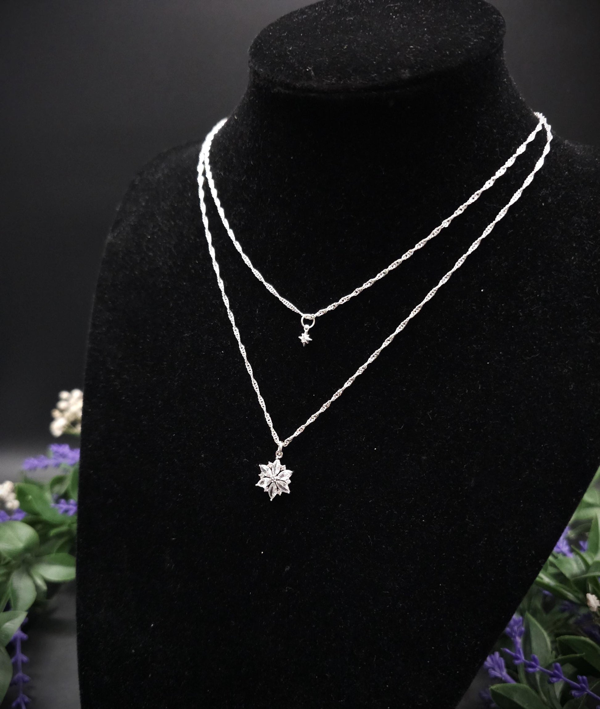 925 Sterling Silber Sternanhänger mit Zirkonia ~ Anhänger Auswahl ~ eleganter Silberschmuck ~ Sternkette