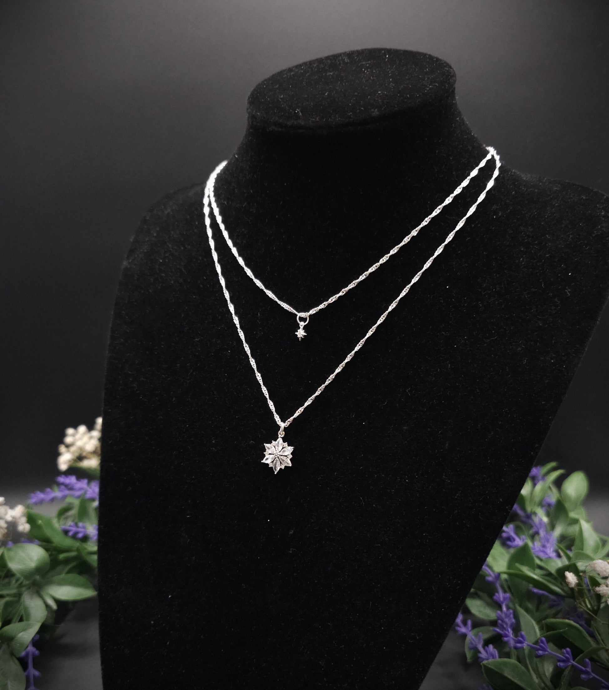 925 Sterling Silber Sternanhänger mit Zirkonia ~ Anhänger Auswahl ~ eleganter Silberschmuck ~ Sternkette