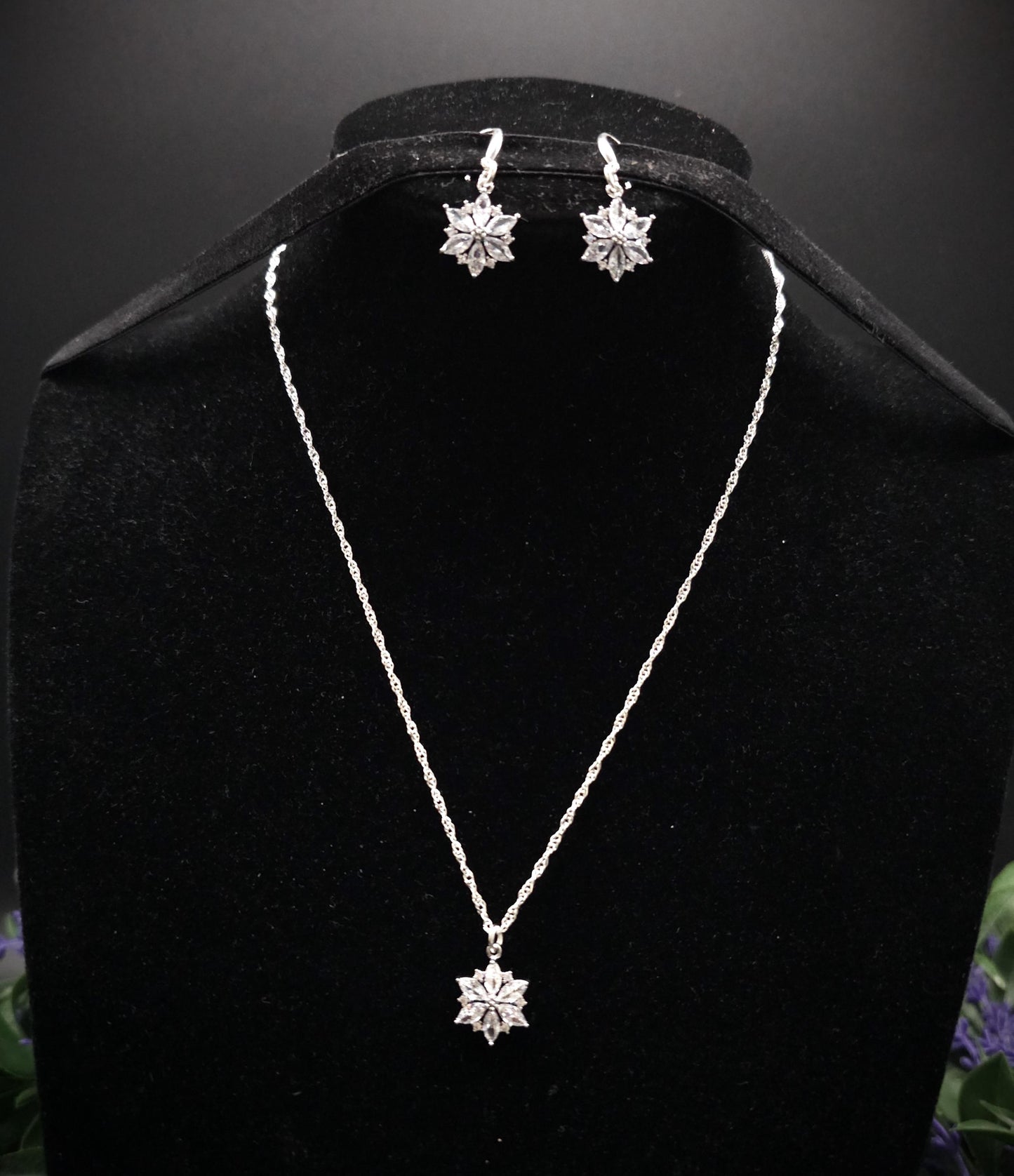 Zirkonia Schmuck-Set ~ 925er Sterling Silber Set ~ Geschenk ~ Sternenschmuck Geschenkidee