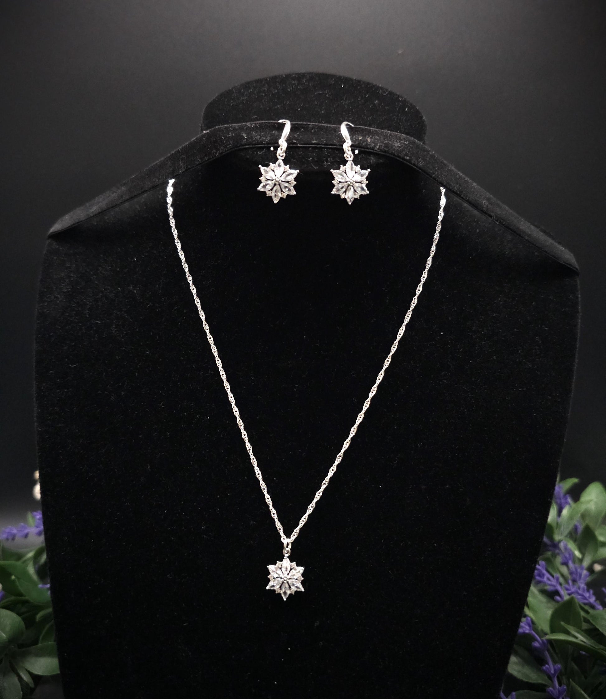 Zirkonia Schmuck-Set ~ 925er Sterling Silber Set ~ Geschenk ~ Sternenschmuck Geschenkidee