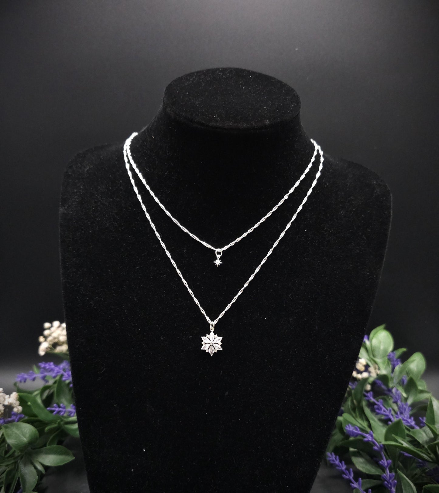 925 Sterling Silber Sternanhänger mit Zirkonia ~ Anhänger Auswahl ~ eleganter Silberschmuck ~ Sternkette