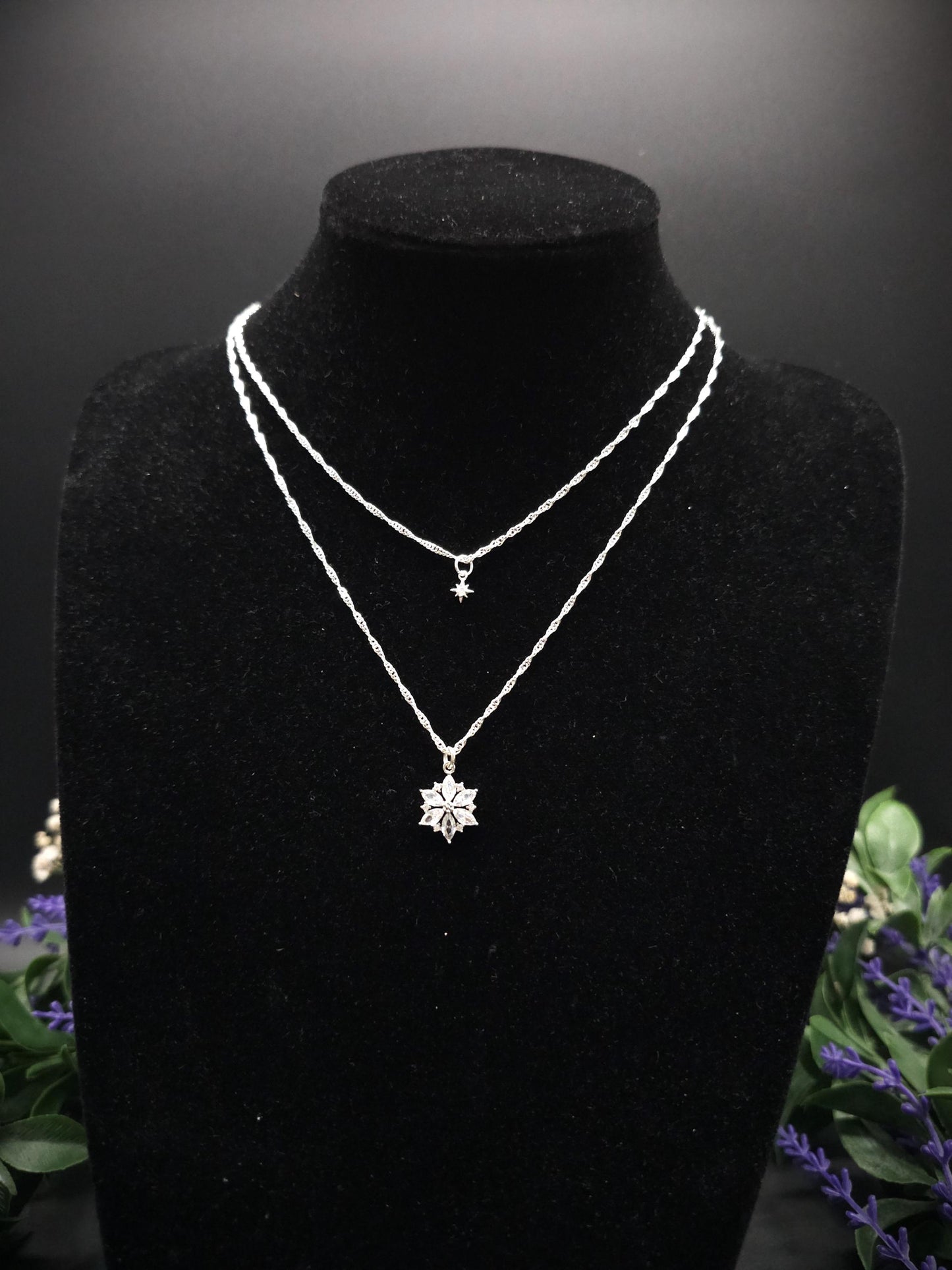 925 Sterling Silber Sternanhänger mit Zirkonia ~ Anhänger Auswahl ~ eleganter Silberschmuck ~ Sternkette