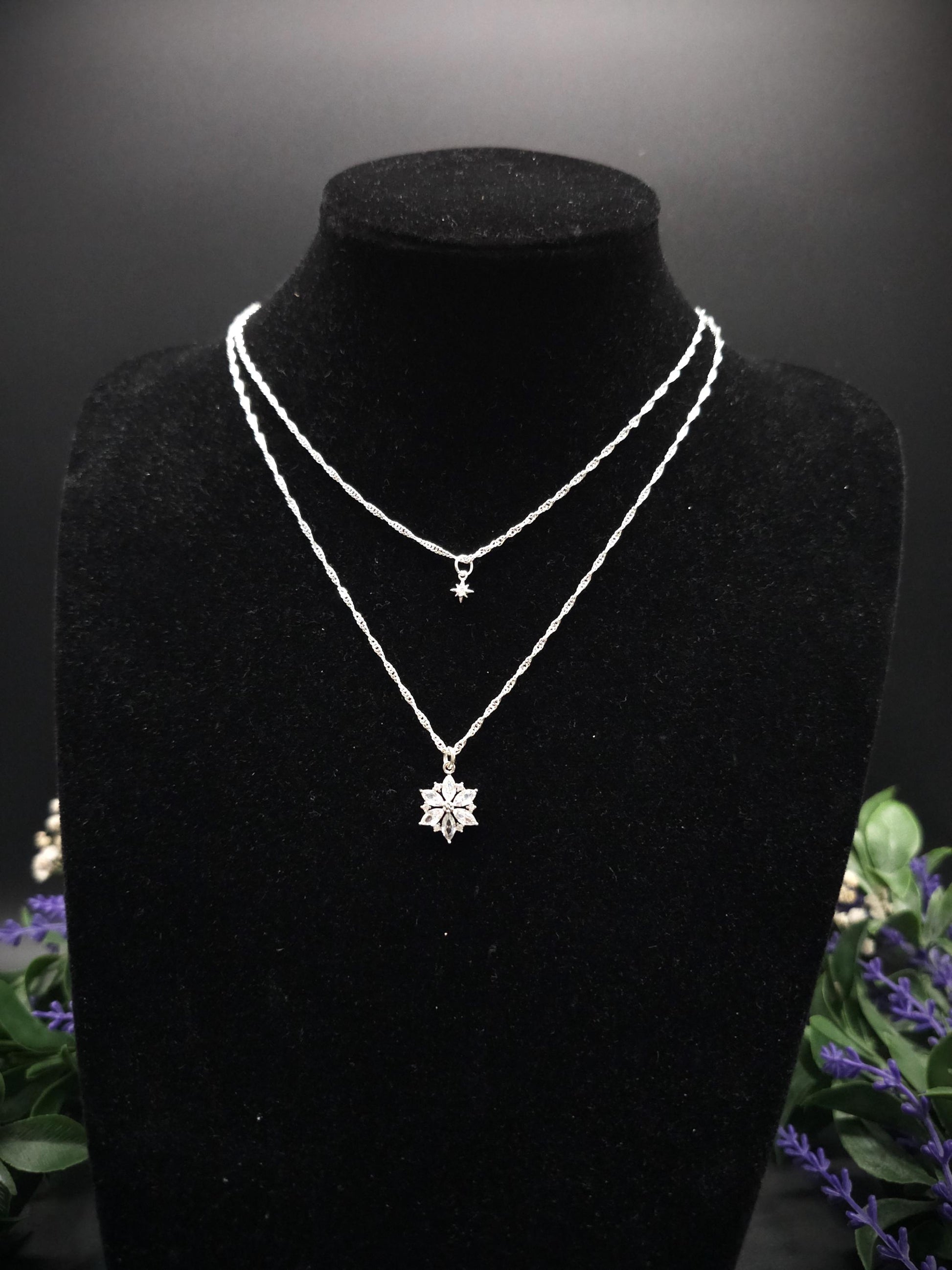 925 Sterling Silber Sternanhänger mit Zirkonia ~ Anhänger Auswahl ~ eleganter Silberschmuck ~ Sternkette