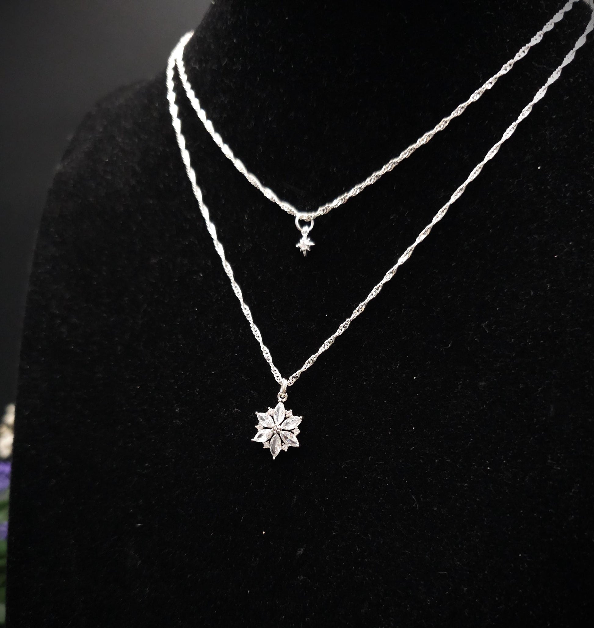 925 Sterling Silber Sternanhänger mit Zirkonia ~ Anhänger Auswahl ~ eleganter Silberschmuck ~ Sternkette