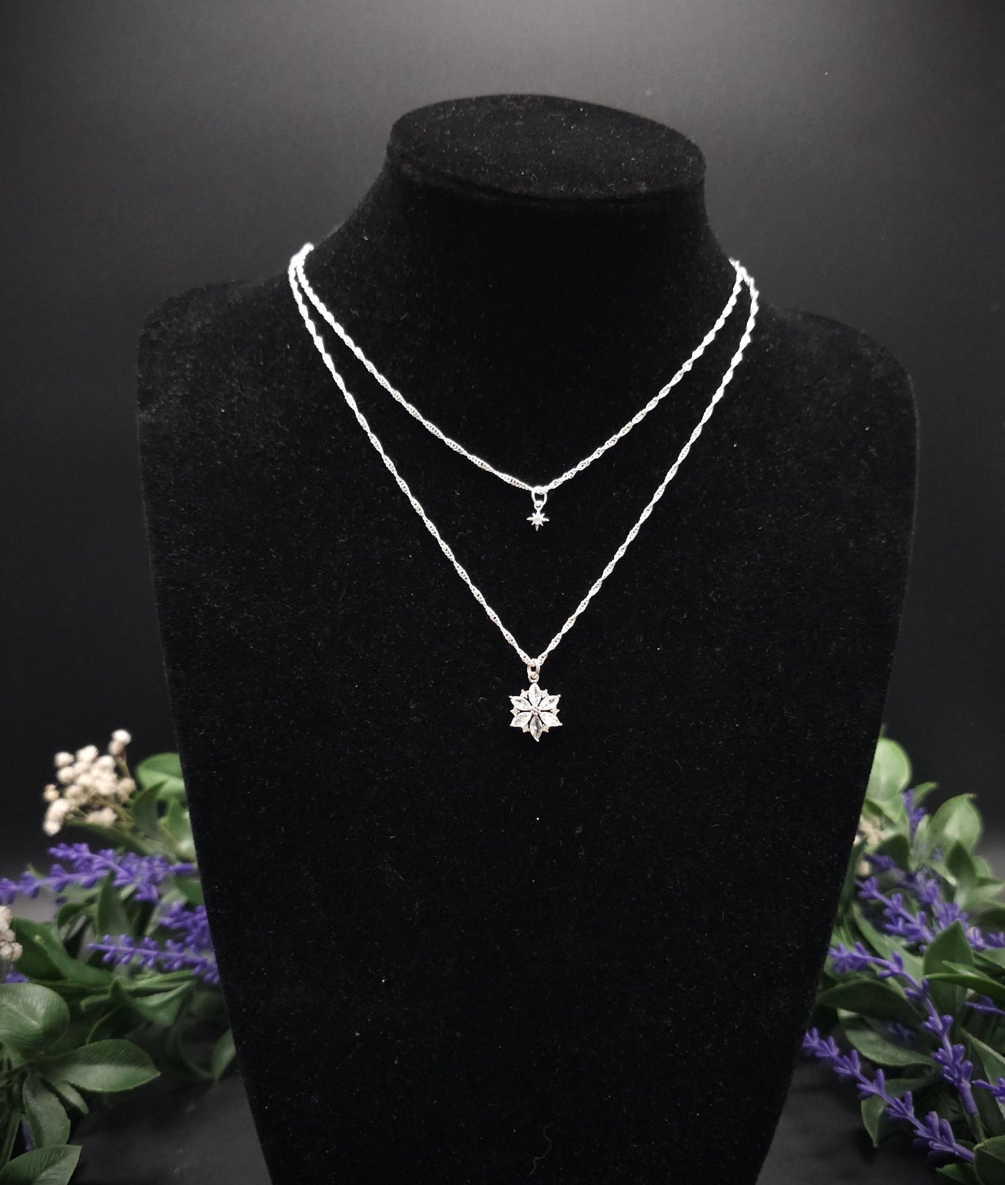 925 Sterling Silber Sternanhänger mit Zirkonia ~ Anhänger Auswahl ~ eleganter Silberschmuck ~ Sternkette