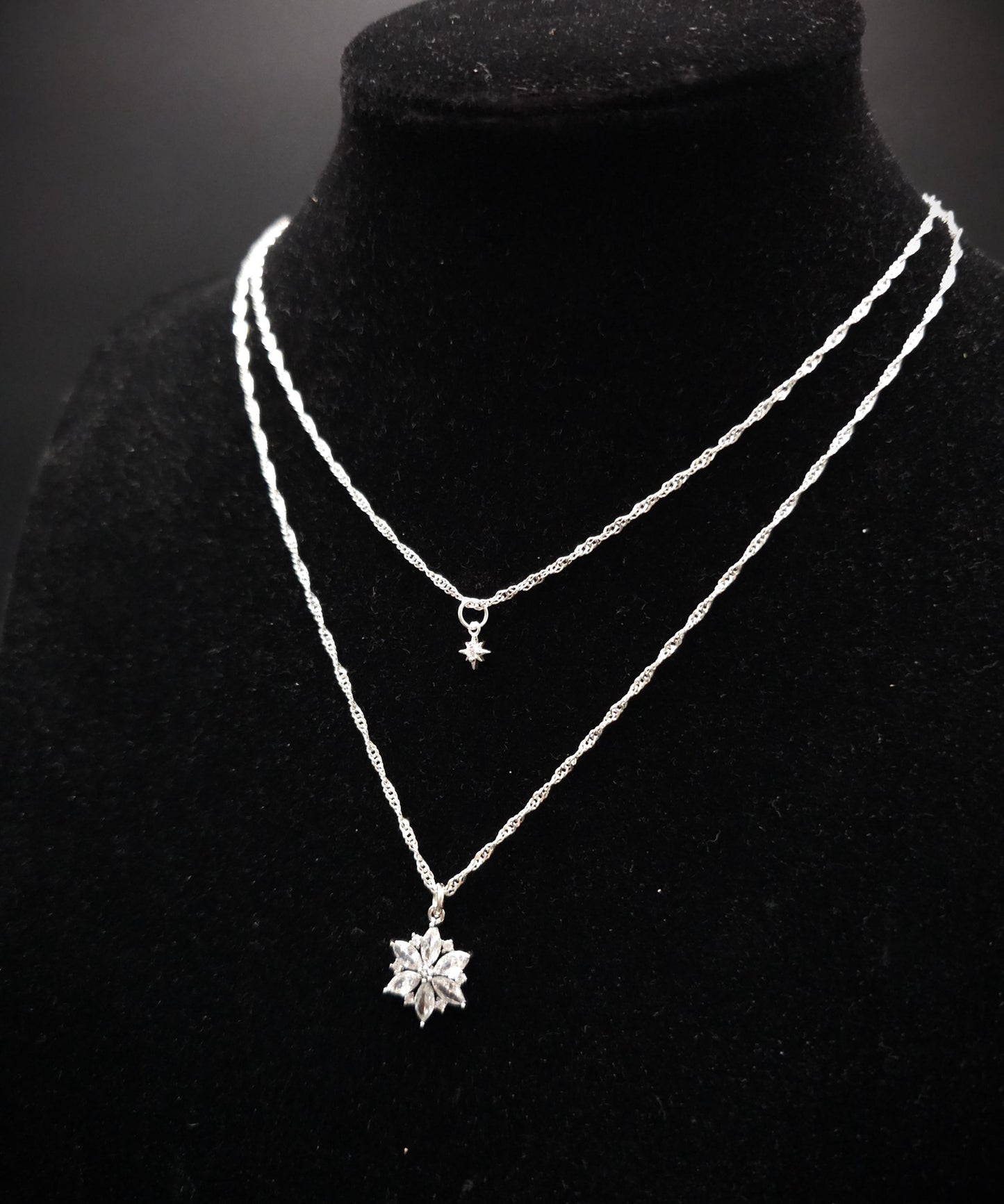 925 Sterling Silber Sternanhänger mit Zirkonia ~ Anhänger Auswahl ~ eleganter Silberschmuck ~ Sternkette