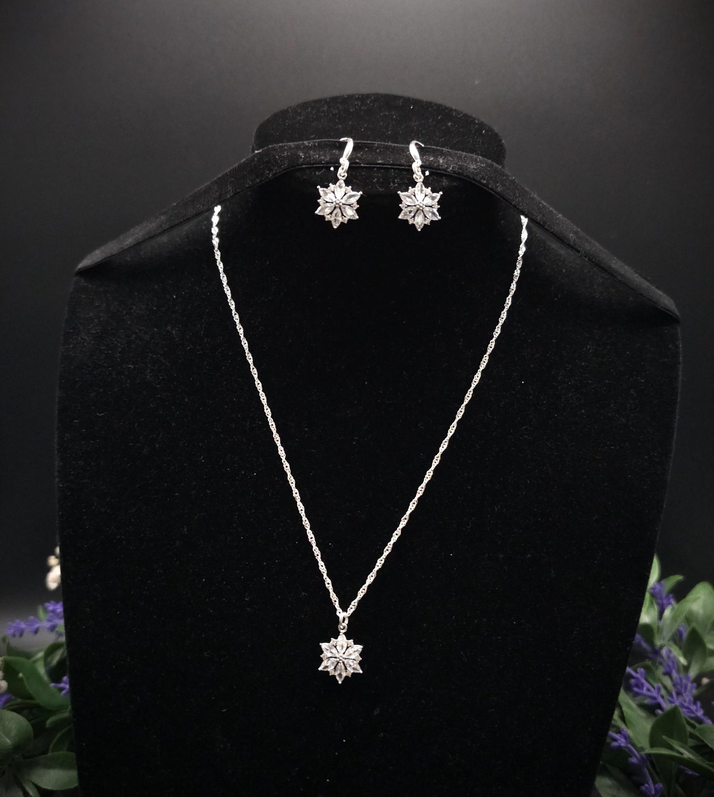 Zirkonia Schmuck-Set ~ 925er Sterling Silber Set ~ Geschenk ~ Sternenschmuck Geschenkidee