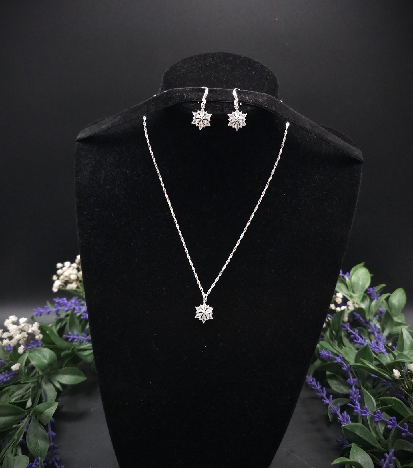 Zirkonia Schmuck-Set ~ 925er Sterling Silber Set ~ Geschenk ~ Sternenschmuck Geschenkidee