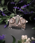 Dekorativer Haarkamm mit Labradorit, Fantasy & Vintage Kopfschmuck