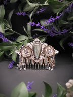 Dekorativer Haarkamm mit Labradorit, Fantasy & Vintage Kopfschmuck