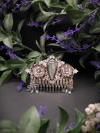 Dekorativer Haarkamm mit Labradorit, Fantasy & Vintage Kopfschmuck
