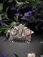 Dekorativer Haarkamm mit Labradorit, Fantasy & Vintage Kopfschmuck