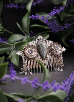 Dekorativer Haarkamm mit Labradorit, Fantasy & Vintage Kopfschmuck