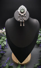 Art Nouveau Brosche mit Labradorit ~ Elfen Schmuck ~ Fantasy Gewandbrosche ~ Mittelalter Accessoire ~ Naturstein Brosche