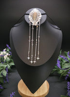Art Nouveau Brosche mit Labradorit ~ Fantasy Schmuck ~ Elfen Brosche ~ LARP Accessoire