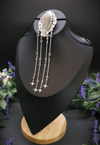 Art Nouveau Brosche mit Labradorit ~ Fantasy Schmuck ~ Elfen Brosche ~ LARP Accessoire