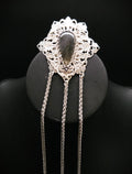 Fantasy Brosche mit Labradorit und Sternenketten ~ Art Nouveau Gewandschmuck ~ Mittelalter Brosche ~ Celestial Accessoire
