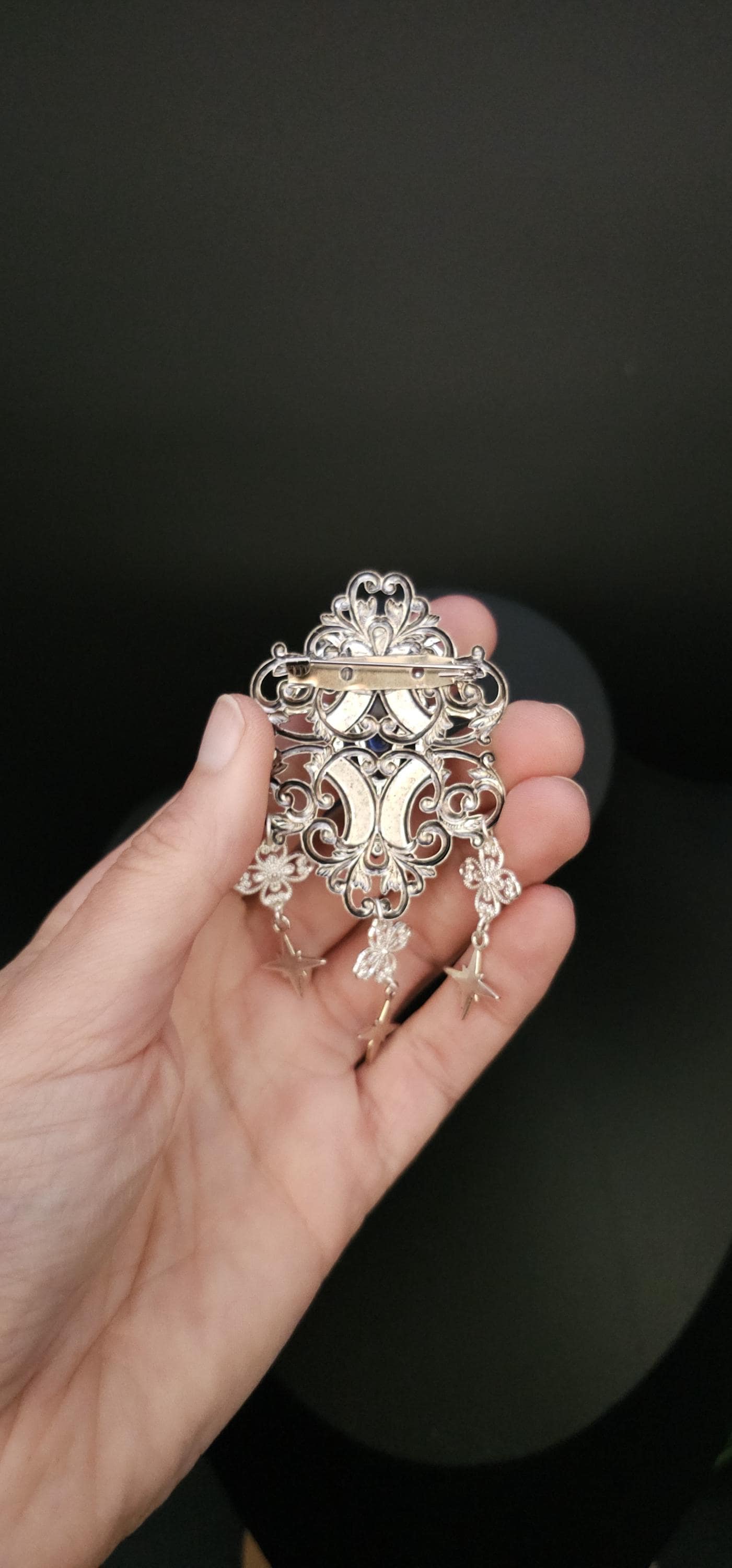 Art Nouveau Labradorit Brosche ~ Sternen Accessoire mit blauem Labradorit ~ Fantasy Gewandschmuck ~ Elfen Schmuck ~ LARP