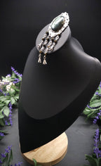 Art Nouveau Brosche mit Labradorit ~ Elfen Schmuck ~ Fantasy Gewandbrosche ~ Mittelalter Accessoire ~ Naturstein Brosche