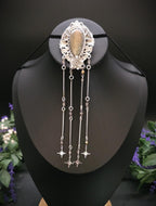 Art Nouveau Brosche mit Labradorit ~ Fantasy Schmuck ~ Elfen Brosche ~ LARP Accessoire