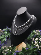 Opalith Perlen Halskette ~ Zirkonia Collier ~ Braut Schmuck ~ Celestial Kette ~ Größenverstellbar