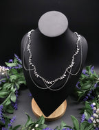 Braut Halskette mit Zirkonia ~ Größenverstellbares Collier aus Edelstahl ~ filigrane Zweige ~ Fantasy Schmuck