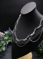 Braut Halskette mit Zirkonia ~ Größenverstellbares Collier aus Edelstahl ~ filigrane Zweige ~ Fantasy Schmuck