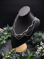 Braut Halskette mit Zirkonia ~ Größenverstellbares Collier aus Edelstahl ~ filigrane Zweige ~ Fantasy Schmuck