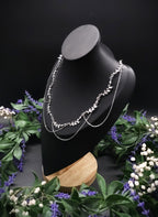Braut Halskette mit Zirkonia ~ Größenverstellbares Collier aus Edelstahl ~ filigrane Zweige ~ Fantasy Schmuck
