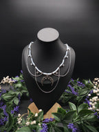 Edelstahl Mond Halskette ~ Größenverstellbares Collier ~ Celestial Sternen Schmuck ~ Fantasy Accessoire