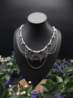 Edelstahl Mond Halskette ~ Größenverstellbares Collier ~ Celestial Sternen Schmuck ~ Fantasy Accessoire