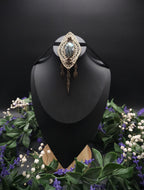 Art Nouveau Brosche mit Labradorit ~ Elfenschmuck ~ Bronzener Fantasy Pin ~ Jugendstil Unikat