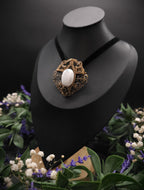 Mondstein Brosche ~ Art Nouveau Jugendstil Accessoire ~ Elbenschmuck ~ Fantasy Schmuck