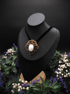 Mondstein Brosche ~ Art Nouveau Jugendstil Accessoire ~ Elbenschmuck ~ Fantasy Schmuck