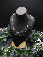 Braut Halskette mit Zirkonia ~ Größenverstellbares Collier aus Edelstahl ~ filigrane Zweige ~ Fantasy Schmuck