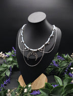 Edelstahl Mond Halskette ~ Größenverstellbares Collier ~ Celestial Sternen Schmuck ~ Fantasy Accessoire