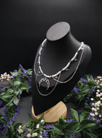 Edelstahl Mond Halskette ~ Größenverstellbares Collier ~ Celestial Sternen Schmuck ~ Fantasy Accessoire
