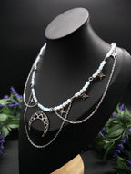 Edelstahl Mond Halskette ~ Größenverstellbares Collier ~ Celestial Sternen Schmuck ~ Fantasy Accessoire