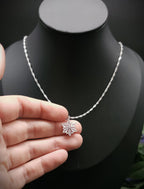 Zirconia Star Necklace ~ Stainless Steel Silver Fantasy Chain ~ Bridal Elven Jewelry