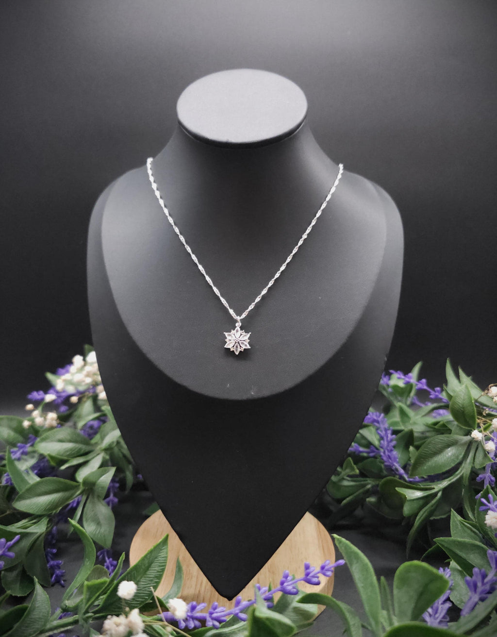 Zirconia Star Necklace ~ Stainless Steel Silver Fantasy Chain ~ Bridal Elven Jewelry