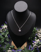 Zirconia Star Necklace ~ Stainless Steel Silver Fantasy Chain ~ Bridal Elven Jewelry