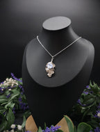 Eichenblatt Halskette mit Opalith ~ Natur Schmuck ~ Fantasy Schmuck ~ Art Nouveau Anhänger ~ Geschenk für sie