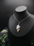 Eichenblatt Halskette mit Opalith ~ Natur Schmuck ~ Fantasy Schmuck ~ Art Nouveau Anhänger ~ Geschenk für sie