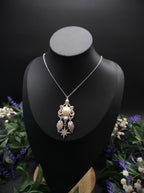 Fantasy Halskette mit Perlen Cabochon & Türkis ~ Edelstahl Kette ~ Elbenschmuck