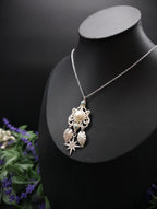 Fantasy Halskette mit Perlen Cabochon & Türkis ~ Edelstahl Kette ~ Elbenschmuck