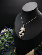 Fantasy Halskette mit Perlen Cabochon & Türkis ~ Edelstahl Kette ~ Elbenschmuck
